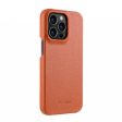 Melkco Back Snap Series Lai Chee Pattern Premium Leather Snap Cover Case - Apple iPhone 13 Pro   Orange Cheap