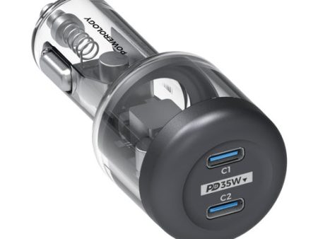 Powerology Crystalline Series Car Charger - 35W   Transparent Grey Cheap