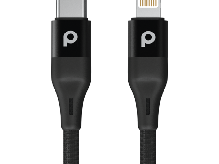 Porodo Braided USB-C to Lightning PD (9V 2.2m) - Black Online Hot Sale