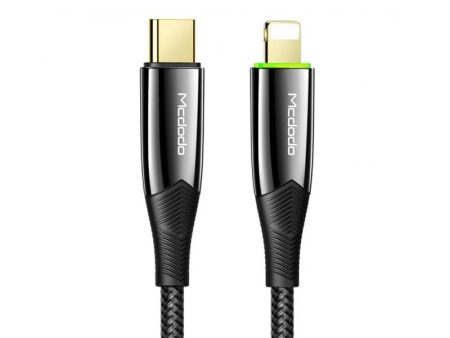 Mcdodo LED Auto Power Off PD Cable - Lightning To USB-C   Black Online