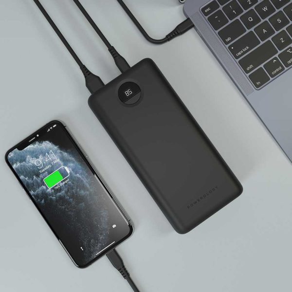 Powerology Portable Power Bank Fast Charging - 30000mAh   45W   Black Cheap