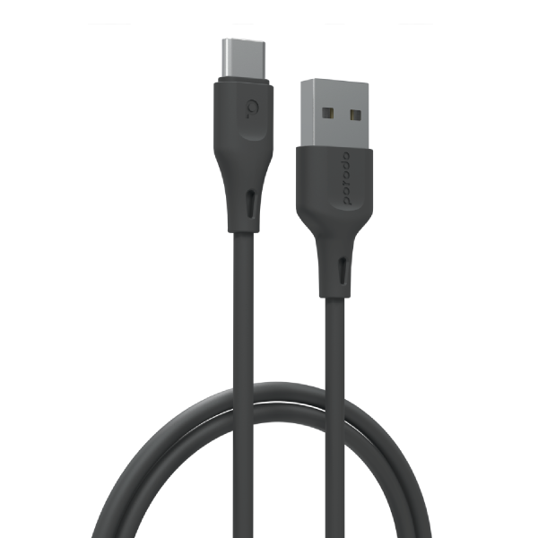 Porodo USB Cable Type-C Connector 3A Durable Fast Charge and Data Cable (2m 3A) - Black Online