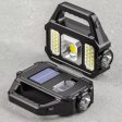 Super Bright Solar LED Camping Flashlight With Cob Work Lights USB Rechargeable Hot on Sale