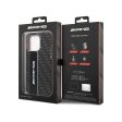 AMG Apple iPhone 14 Pro Max Transparent Double Layer Case with Carbon Pattern II - Black Hot on Sale