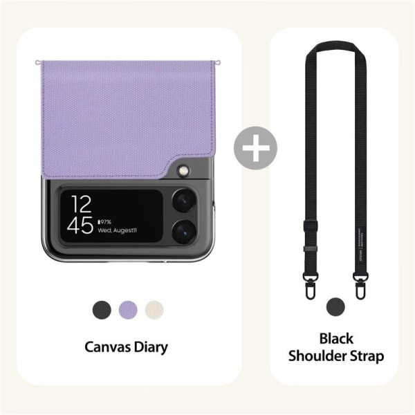 Araree Canvas Diary Case - Samsung Galaxy Z Flip 4   Purple Fashion