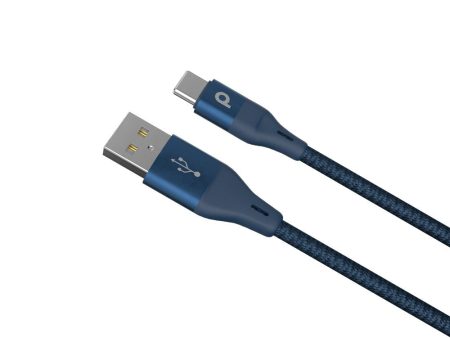 Porodo Braided USB-A to Type-C (3A 1.2m) - Blue Hot on Sale