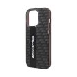 AMG Apple iPhone 14 Pro Max Transparent Double Layer Case with Carbon Pattern II - Black Hot on Sale