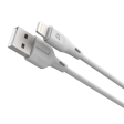 Porodo USB Cable Lightning Connector Durable Fast Charge and Data Cable (2M 2.4A) - White on Sale