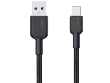 AUKEY Braided Nylon USB 2.0 to USB-C Cable - 0.9m   Black For Cheap