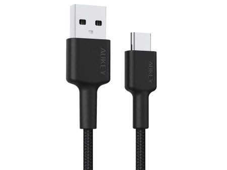 Aukey Braided Nylon USB 2.0 to USB-C Cable (0.9m)  -Black Discount