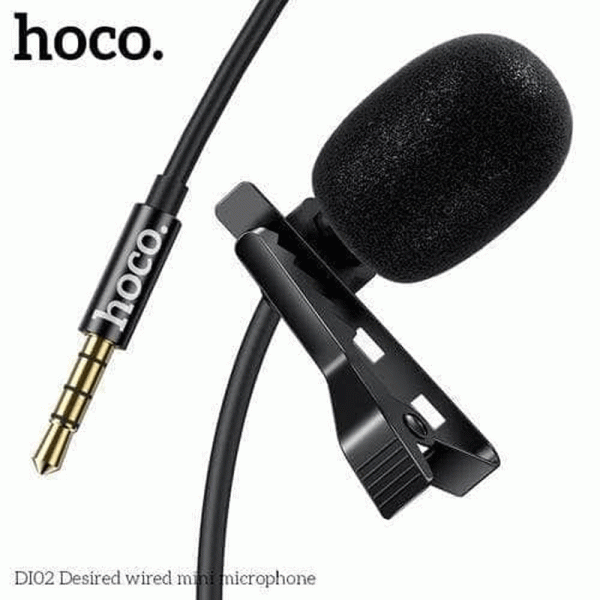 Hoco DI02 Mini Microphone - 2 Meter   3.5mm   Black Online now