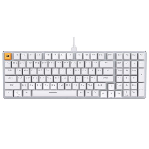 Glorious GMMK2 Full Size 96% Pre-Built Wired RGB Mechanical Gaming Keyboard (Arabic Layout) - White Online Hot Sale