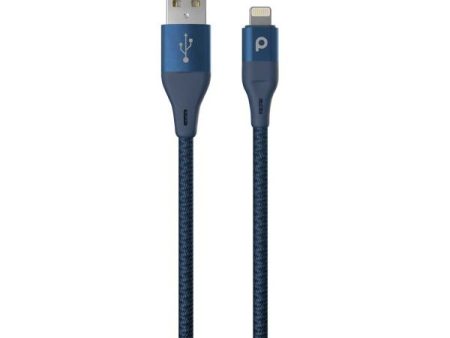 Porodo Braided USB-A to Lightning (2.4A 1.2m) - Blue Fashion