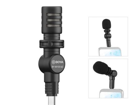 BOYA Miniature Condenser Smartphone mic (Type-C Connector) - Black Hot on Sale