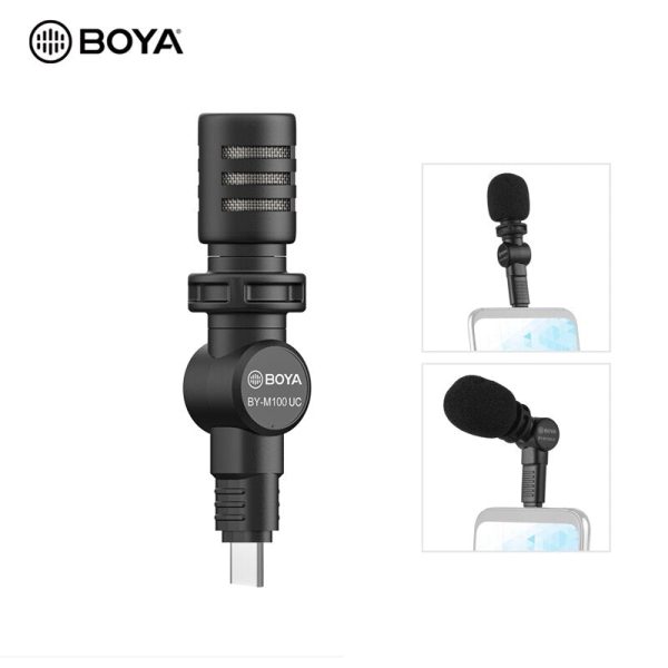 BOYA Miniature Condenser Smartphone mic (Type-C Connector) - Black Hot on Sale