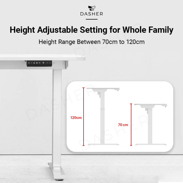 King smith Smart Height Adjustable Desk - White For Cheap