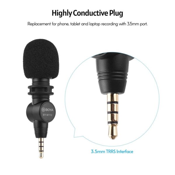 BOYA Miniature Condenser Smartphone mic (3.5mm Jack ) - Black Supply