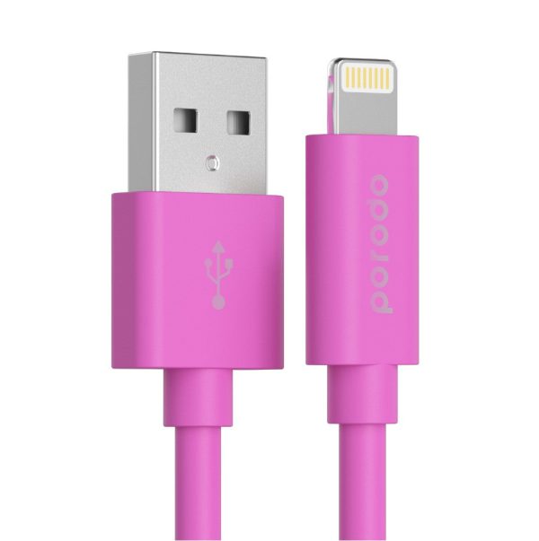 Porodo PVC Lightning Cable 1.2m - Pink Supply