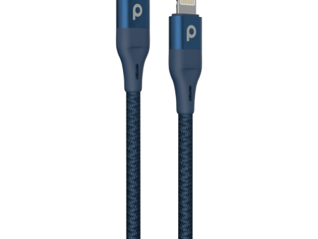 Porodo Braided USB-C to Lightning PD (9V 2.2m) - Blue Fashion