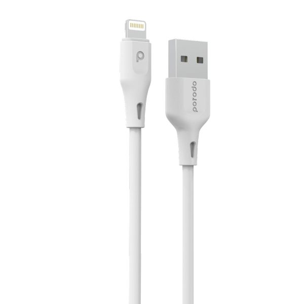 Porodo USB Cable Lightning Connector Durable Fast Charge and Data Cable (3m 10ft) - White Supply