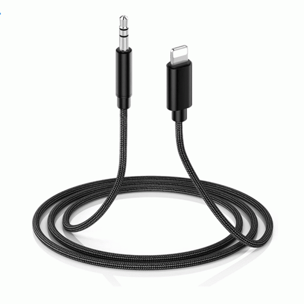 Aspor A232 Lightning audio Cable - 1.2 Meter   3.5mm   Black Online Sale