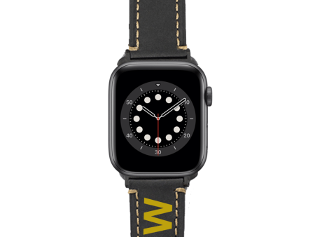 Apple Watch Bands 42 44 45 49mm - Black Leather Sale