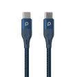 Porodo Braided USB-C to USB-C (60W 1.2m) - Blue For Discount