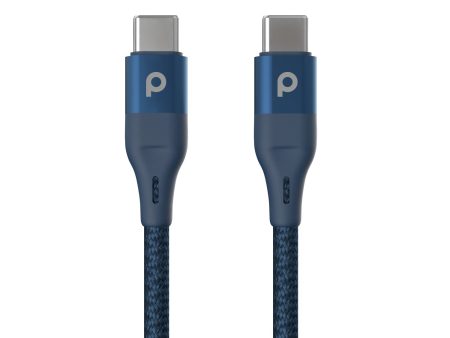 Porodo Braided USB-C to USB-C (60W 1.2m) - Blue For Discount