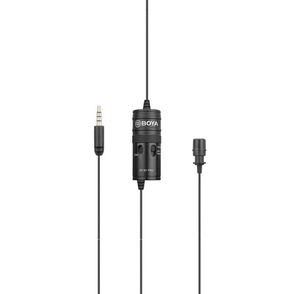 BOYA BY-M1 Pro Omnidirectional Lavalier Condenser Microphone - 65 Hz   3.5mm Jack   Wired - Black Online Sale