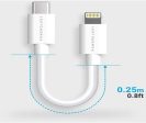 Powerology  USB-C to Lightning Connector Cable 0.25m – White Sale