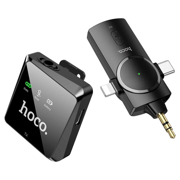 HOCO Microphone S31 Stream wireless with 3-in-1 receiver - Black Online Hot Sale