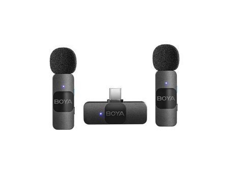 BOYA Smallest 2.4Ghz Wireless Microphone for Type-C device( 2TX+1RX ) - Black For Discount