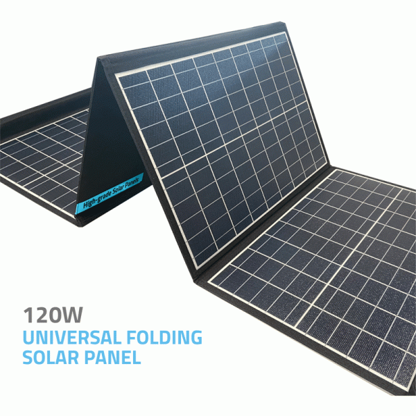 Powerology Universal Folding Solar Panel - 120W   Black Sale