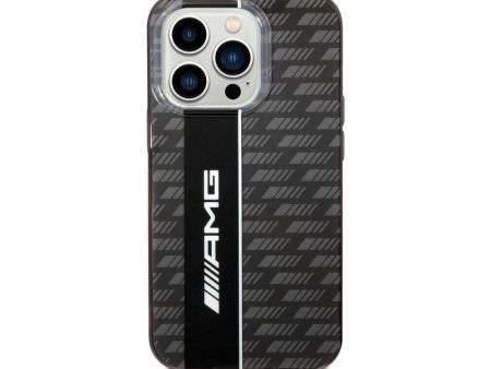 AMG Apple iPhone 14 Pro Max Transparent Double Layer Case with Carbon Pattern II - Black Hot on Sale