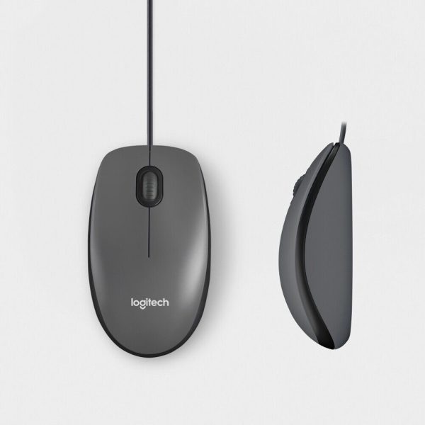 Logitech M100 USB Wired Mouse - Black Fashion