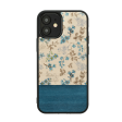 Wooden Case For iPhone 12 & 12 Pro - Blue Flower For Sale