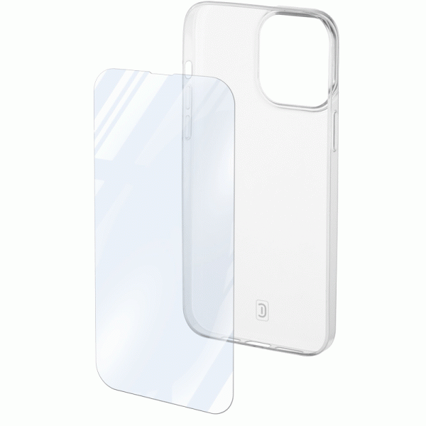 Cellularline Kit Case   Glass - Apple iPhone14   Transparent For Sale