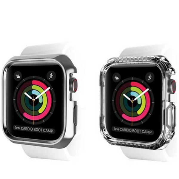 Itskins Spectrum Metal Case - 40mm   Apple Watch Series 6   5   4   Se   Space Gray + Clear - Pack of 2 For Sale