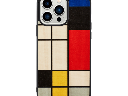 Wooden Case For iPhone 13 Pro - Mondrian Wood Hot on Sale