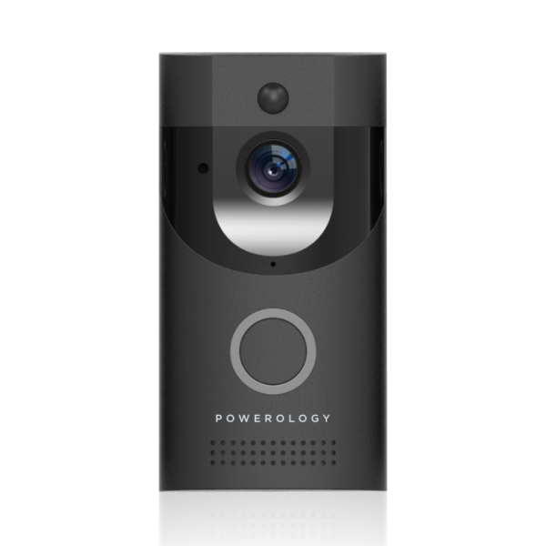 Powerology Smart Video Doorbell With Night Vision And Motion Sensor - Black Sale