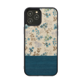 Wooden Case For iPhone 12 Pro Max - Blue Flower Discount