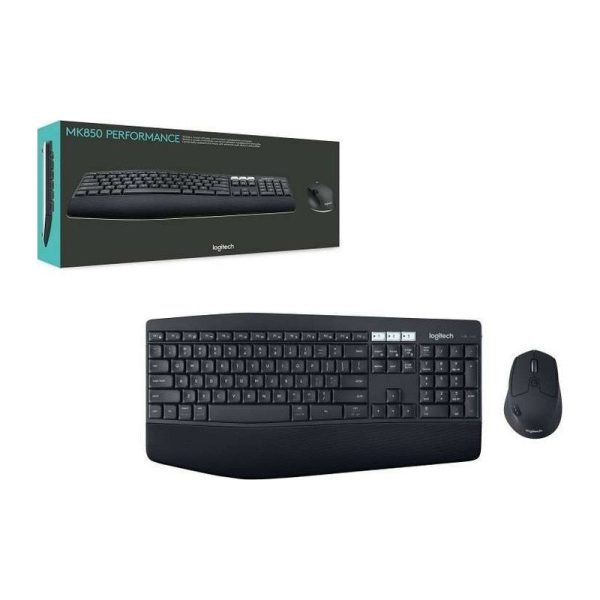 Logitech MK850 Performance Keyboard & Mouse - Wireless   BT   Arb Eng - Black Cheap