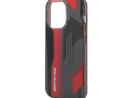 AMG Apple iPhone 14 Pro Max Transparent Double Layer Case Expressive Graphic Design - Black Red Fashion