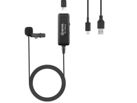 Boya BY-DM10UC Digital Omnidirectional Lavalier Microphone - 6M   3.5mm Jack   USB   Type-C - Black Cheap