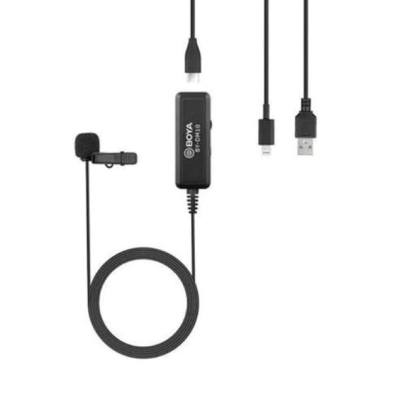 Boya BY-DM10UC Digital Omnidirectional Lavalier Microphone - 6M   3.5mm Jack   USB   Type-C - Black Cheap