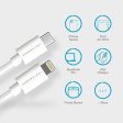 Powerology  USB-C to Lightning Connector Cable 0.25m – White Sale