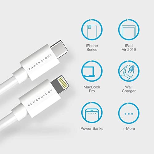 Powerology  USB-C to Lightning Connector Cable 0.25m – White Sale