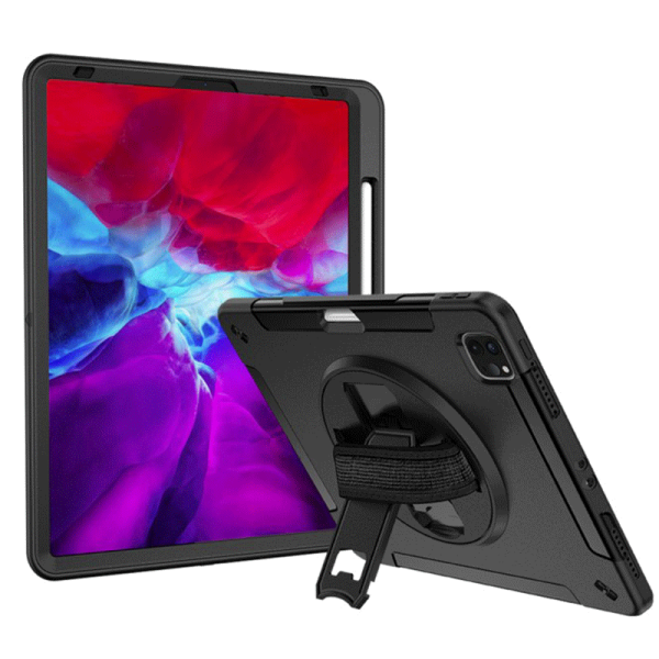 Armor-X ENX Case For iPad Pro 12.9 (2020) With Hand Strap & Kick-Stand - Black Online Sale