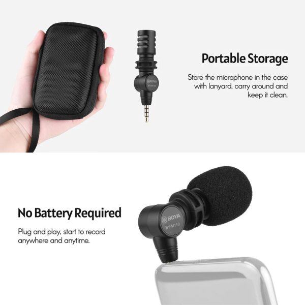 BOYA Miniature Condenser Smartphone mic (3.5mm Jack ) - Black Supply