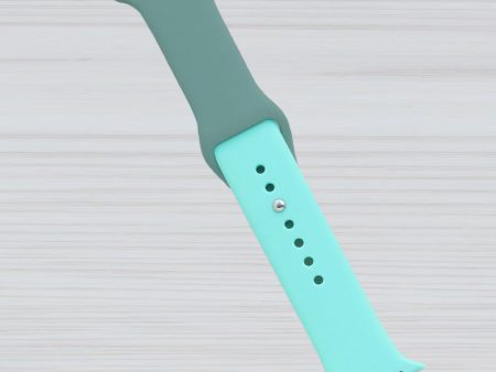 Torrii Siliconee Mix Watch Band For Apple Watch 49   45   44   42 mm - Dark Green   Aqua Blue on Sale